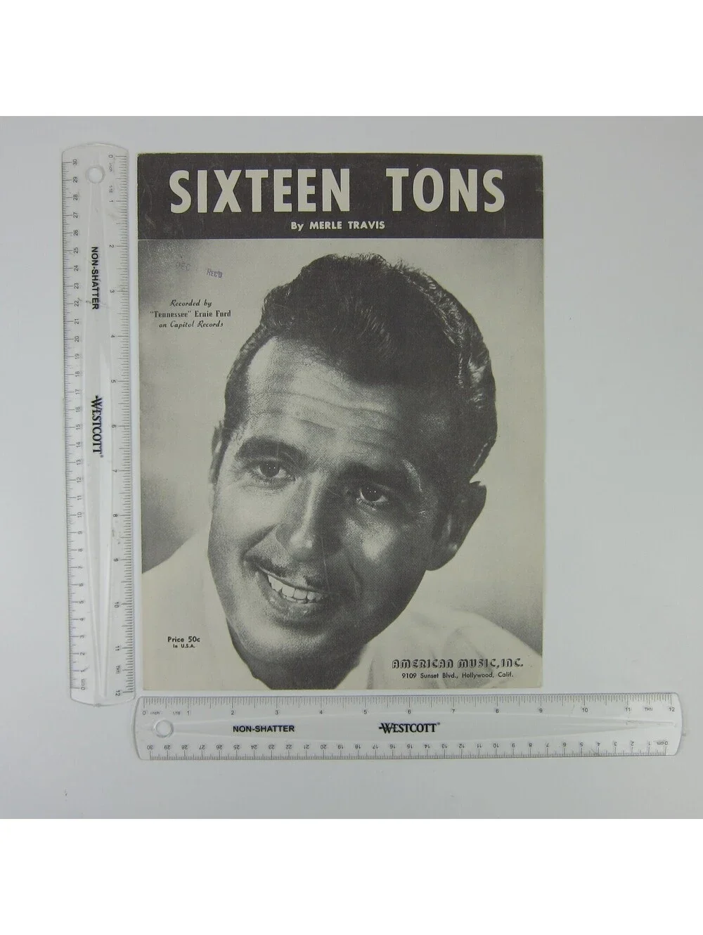 Sheet Music Sixteen Tons Merle Travis Tennessee Ernie Ford Vintage 1947